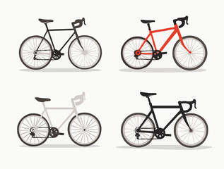Fahrrad-Icons: Set von vier verschiedenen Fahrradtypen

