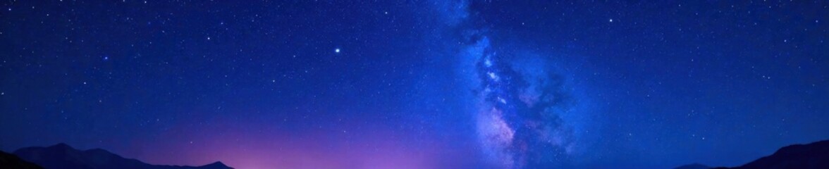 Twinkling starry night sky with deep blues and purples, cosmos, galaxy