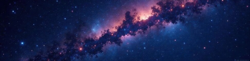 Naklejka premium Vast expanse of starry sky in the darkness of space , space, dark