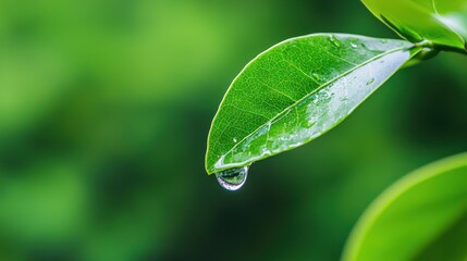 Green Leaf Dewdrop Nature Photography Fresh Spring Ecology
