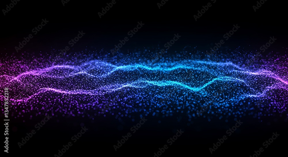 Aufkleber abstract wavy particle flow gradient background visual effect high resolution