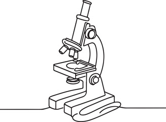 Microscope Outline Drawing – Scientific Vector Art