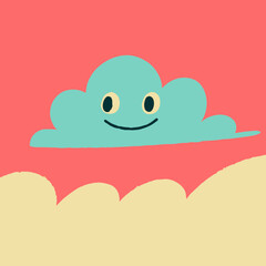 Cute Smiling Cloud Vector