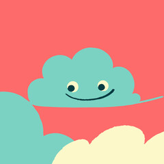 Cute Smiling Cloud Vector