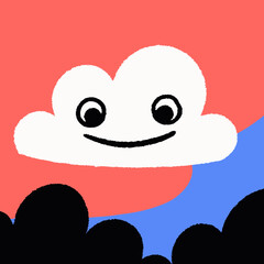 Cute Smiling Cloud Vector