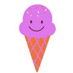 smiling purple ice cream