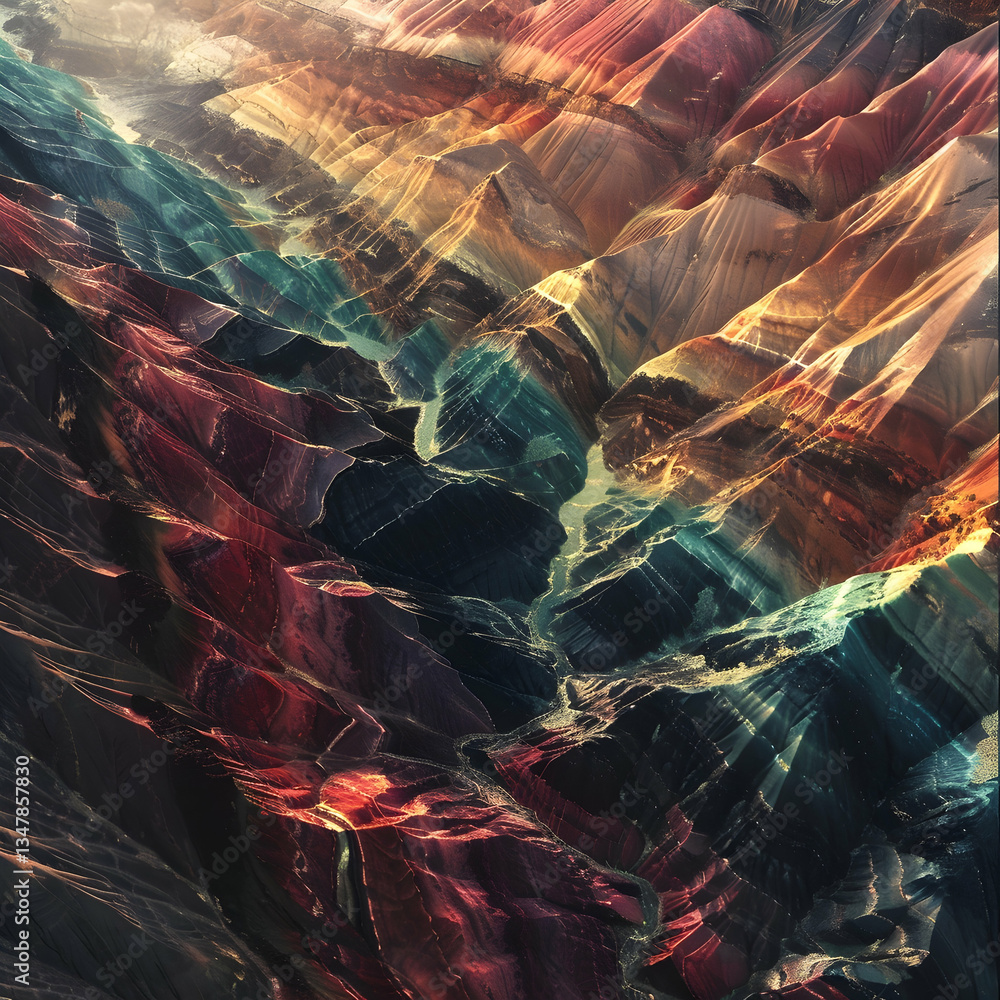 Aufkleber dynamic abstract texture with flowing lines and vibrant color gradients