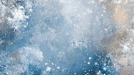 a seasonal winter greeting card with an abstract snow-filled background
