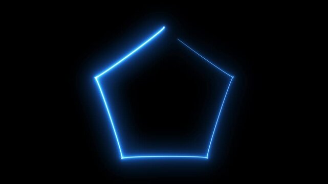 Pentagon shape animation video on black background.
pentagon lighting animation .