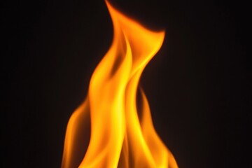 A close up view of the bright burning flames