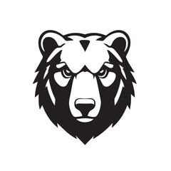 Bear head silhouette on white background. Bear logo design. Bear silhouette. Vector illustration.