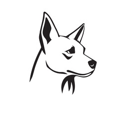 Dog head silhouette on white background. Dog Logo. Vector illustration.