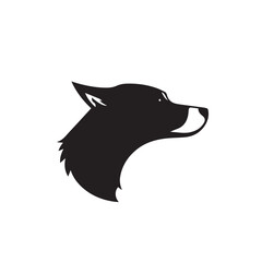 Dog head silhouette on white background. Dog Logo. Vector illustration.