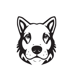 Dog head silhouette on white background. Dog Logo. Vector illustration.