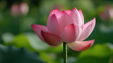 Obraz premium Delicate pink lotus flower in soft focus