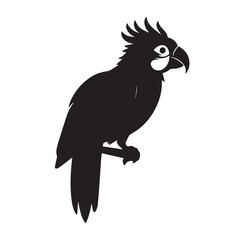 Parrot silhouette on white background. Parrot logo. Vector illustration. 