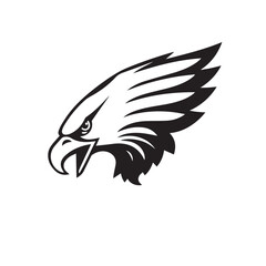 Eagle head silhouette. Eagle logo design. Vector illustration.