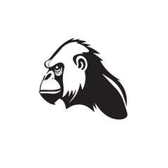Gorilla Head logo. Gorilla head silhouette isolated on white background. Vector illustration.