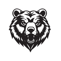 Bear head silhouette on white background. Bear logo design. Bear silhouette. Vector illustration.
