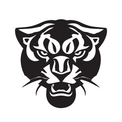 Tiger head silhouette. Tiger logo design. Tiger head isolated on white background. Vector illustration.