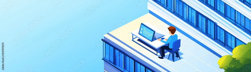Poster cyber learning space concept for digital self-learning in modern environment