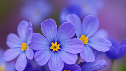 Obraz premium blue flowers with a yellow center