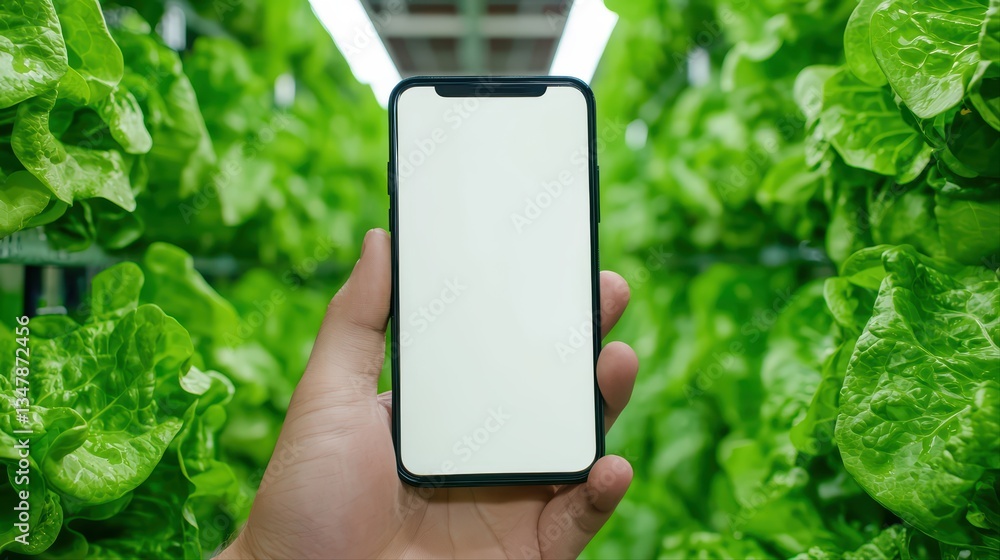 Poster innovative ai farming concept in vertical greenery with technology integration and smart solutions