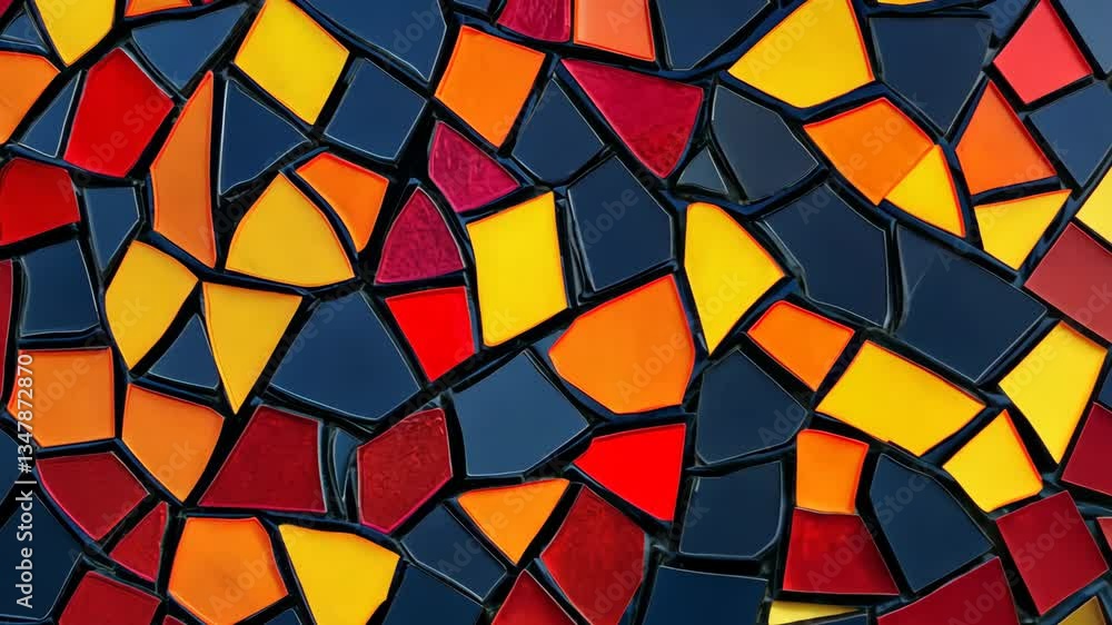 Poster colorful abstract mosaic pattern creating vibrant visual texture generative ai