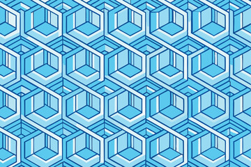 Beautiful geometric pattern with hexagonal shapes and intricate details, blue and white color scheme, stylish and modern design Pattern Background