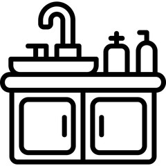 Sink line icon