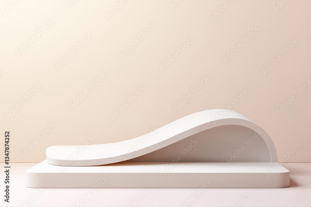 Aufkleber minimal abstract monochrome concept of flowing waves on a smooth surface