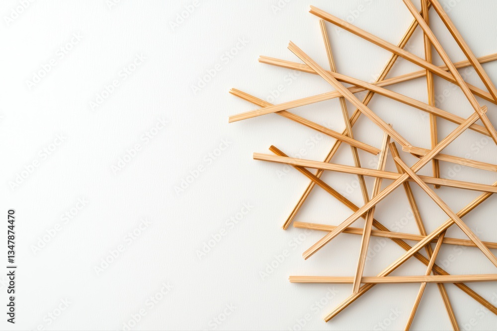 Aufkleber minimalist concept of thin golden lines forming an abstract pattern on a light background