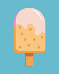 Ice cream on a stick with glaze - a sweet vector