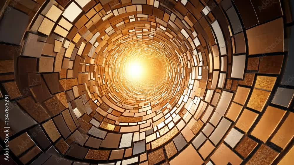 Poster colorful abstract mosaic design creates a vortex effect generative ai