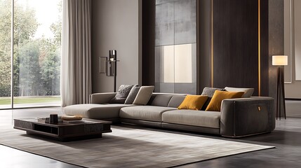 Modern Sectional Sofa in Luxurious Living Room