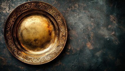 Antique Brass Plate with Intricate Design