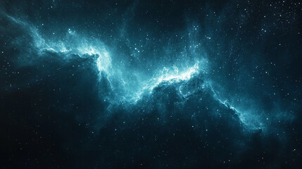 Stunning teal nebula cosmic background space galaxy starscape image sky.