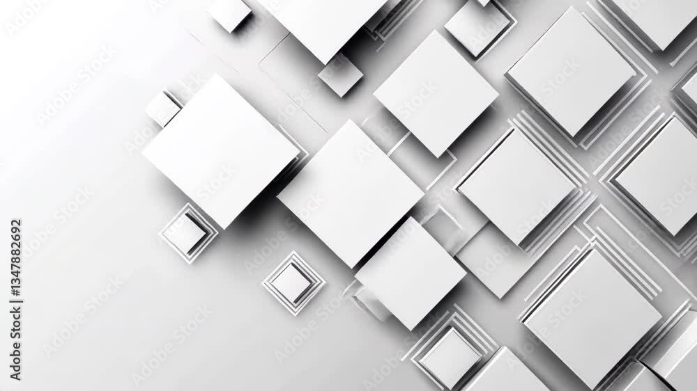 Aufkleber futuristic abstract white squares on sleek background design generative ai