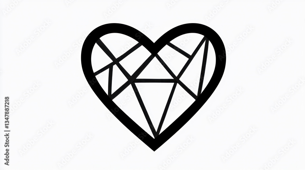 Poster a heart with a diamond pattern on it. the diamond pattern is made up of many small diamonds