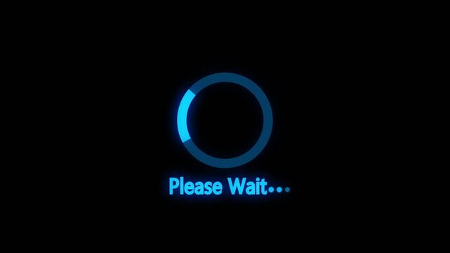 Loading Bar and Loading Complete.Please wait icon.updating and downloading progress animation transfer fast to last animation. Please wait loading process, please wait animation Isolated , 4k video.