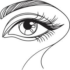 Female Eye Continuous Line Art Vector