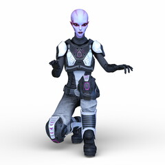女性エイリアン　3DCGレンダリング
