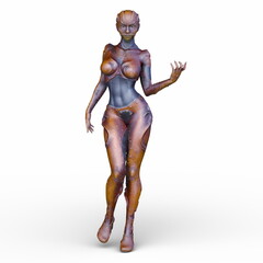 女性エイリアン　3DCGレンダリング