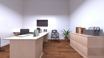 オフィス空間　3DCGレンダリング