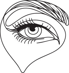 Female Eye Continuous Line Art Vector