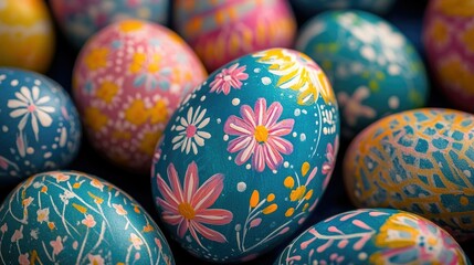 Fototapeta premium An Easter decoration with cool chicken and egg. Easter holiday concept.
