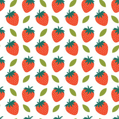 Seamless strawberry pattern background