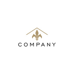 Fleur de lis flower home logo design vector template editable high resolution  © Makers