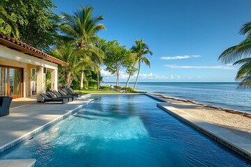 Palm leaves whisper peace and exotic allure of tropical getaways in nature  
