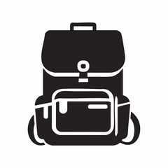 Fototapeta premium Black and white vector illustration of a backpack. Vector image